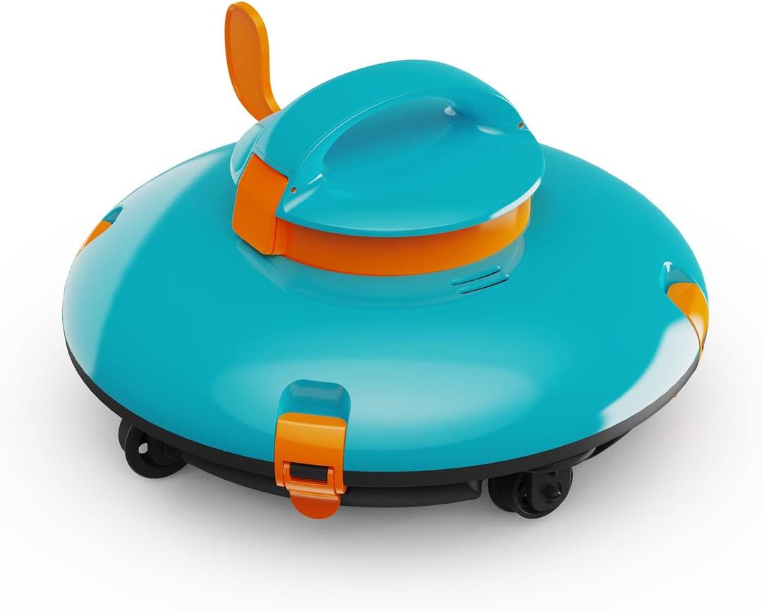 LVKE L1 Cordless Robotic Pool Cleaner, Pool Vacuum with Upgraded Obstacle-Crossing, 70 Mins Runtime, Powerful Suction, Auto-Parking, Ideal for Above Ground Flat Pools up to 38 Feet, Blue