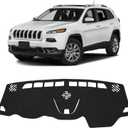 FIILINES Dash Cover for 2014-2023 Jeep Cherokee, Dashboard Mat Accessories Dash Cover Sunshade Nonslip Mesh Protector No Glare Black