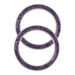 COOLHIYA 2pcs Rhinestone Car Ignition Button Stylish Button Covers Easy Installation Sparkling Car Accessories for Women Fit