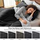 BEDELITE Queen Comforter Set 7 Pieces Bed in A Bag - Soft Microfiber Reversible Black Bed Set with Comforters, Sheets, Pillowcases & Shams, Cozy Luxury Bedding Sets for All Season