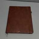 Classic Lined Journal Notebook 8.5x11" A4 Hardcover Leather - Brown - 200 Pages College Ruled Large with Sticky Tabs, Pockets, and Pen Loop for Writing and Journaling - Big Hardback Men and Women