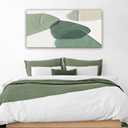 Canvas Wall Art Color Block Line Art Prints Green And White Geometric Color Block Art Painting Modern Artwork Decor For Living Room Bedroom Kitchen 24x48 In