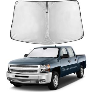 EcoNour Windshield Sunshade Compatible for Chevrolet Silverado/GMC Sierra 1500 2500 3500 2007-2013, Front Windshield Sun Shade Cover, UV Heat Blocker & Protector, Car Sun Visor Interior Accessory