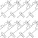 12PCS Plastic Pants Hangers with Clips Space Saving Hanger for Clothes, Sturdy Skirt Hangers with Adjustable Clip, Closet Clip Hangers for Pant, Jeans, Skirts, Slacks (White)