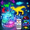 PIKOY Dinosaur Toys for Kids 3-5 Easter Gifts for Kids Toys Night Light Projector Dinosaur Eggs Easter Eggs Night Light for Kids | 15 Sounds & 3D Films | 31Colors & Remote Control | Easter Toys