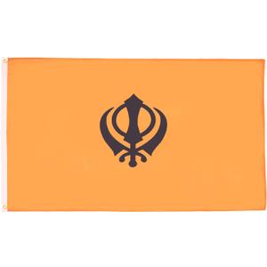 AZ FLAG - Sikhism Flag - 3x5 Ft - 100D Polyester Sikh Religion Banner with Two Metal Grommets - Fade Resistant - Vivid Colors - 3' x 5' Feet - 150x90 Cm