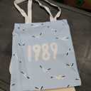 Miss Adola Aesthetic Canvas Tote Bag with Pattern for Women Trendy Casual Music Inspired Cloth Totes Bag for Shopping, Grocery, Gym, Blue Fly Bird