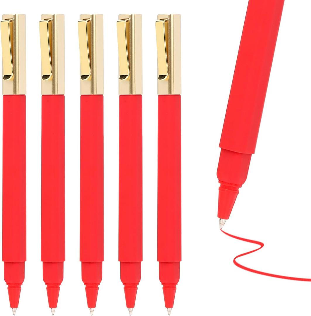 36 Pack Gel Pens Red 0.5mm Medium Point Red Gel Ink Pens with Cap Quick Drying Ballpoint Pen Smooth Writing Fine Point Pen for Journaling School Office Supplies