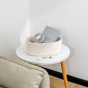 White Small Storage Baskets for Shelves, Closet Organization Storage Bins Empty Gift Basket Baby Nursery Woven Basket for Organizing, Rectangular Clothes Closet Shelves Basket, 1 Pack