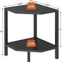 Creso hom Corner Shelf Stand, 2 Tier Industrial Corner Bookshelf, Multipurpose Standing Corner Display Shelf Countertop Organizer for Living Room Kitchen Bedroom Office, Black