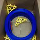 Flexible Race Car Track for Kids - 15 Ft Race Track Toy with Suction Cups, Roll-Up Portable DIY Racetrack Compatible with 1/64 Diecast Cars, Blue & Red, Birthday Christmas for Boys Girls Ages 3+