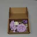 Vintage Violet Purple Wrist Corsage and Boutonniere Soft Touch Foam Rose for Wedding Prom Flower Anniversary Homecoming Event 1 Pairs S1&X1-Z