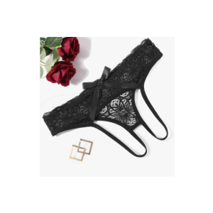 Avidlove Women Lace Panties Hollow Out Rear Bowknot Underwear Ruffle Cheeky Briefs 1 Pack XL