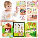 Giant bean Busy Book for Toddlers 1-3, Busy Board Montessori Toys with Sound Panel for 1 2 3 4 5 Year Old, Activity Book Preschool Learning Toys Quiet Books, Birthday Gift, Travel Toy for Airplane Car