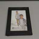 Malden Real Glass Wide Wood Molding Picture Frame, 4" x 6", Rustic Rough Black