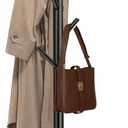 Solid Wooden Coat Rack Freestanding, New Zealand Pine Coat Tree with 8 Hooks & 3 Adjustable Sizes for Coats, Hats, Handbags and Scarves, Space Saving for Entryway/Office/Bedroom (Black) (1 PC)