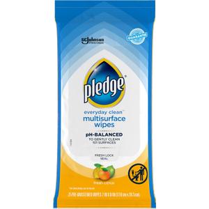 Pledge Multisurface Cleaning Wipes, pH Balanced, Fresh Citrus, 25 Count