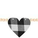 Valentines Day Decor Wood Bead Garland Red & Pink Felt Hearts Valentine Banner for Mantel Wedding & Anniversary Decor