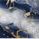 The Oliver Gal Artist Co. Abstract Wall Art Canvas Prints 'Belle Dawn Bleu' Home Dcor, 60" x 40", Gold, Blue