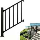 Aluminum Deck Railing Kit, Modular 38,5H inch ×4f L Stair Railing Kit for Outdoor Steps,Heavy Duty Balustrade System for Deck, Porch, Patio & Balcony (1 Post, 1 Panel)