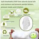 6 Pack Nasal CPAP Mask Liners Compatible with N20 Nasal Mask Cushions Soft Thin Blanket Style Absorb Oils and Moisture Reducing Redness Enhanced Comfort (Raw White) (Medium)