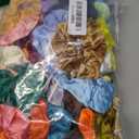 50 Satin Hair Scrunchies in Multiple Colors - Silk Accessories for Curly Hair, Teens and Girls - With Gift Bag
