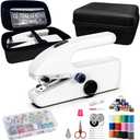 Handheld sewing machine with storage box, portable package, mini sewing machine for travel, including various accessories and tools