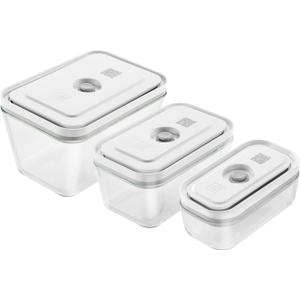 Zwilling J. A. Henckels Fresh Save 36803-003 Fresh & Save Vacuum Glass Containers, Set of 3 Sizes, Airtight, Heat-resistant Glass Storage Containers