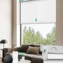 Allesin No Drill Motorized Roller Blinds - Rechargeable, Remote Controlled, Cordless Electric Shades for Indoor Windows with Quiet Motor & Alexa-Compatible (Custom Size, 100% Blackout White)