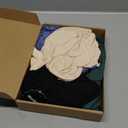 Huukeay 4 Pack Women's Maternity Shirts, Crew Neck Maternity Top Short Sleeve Casual Cotton Tee Side Ruched Pregnancy Clothes, Black, Apricot, Haze Blue, Dark Green, Large
