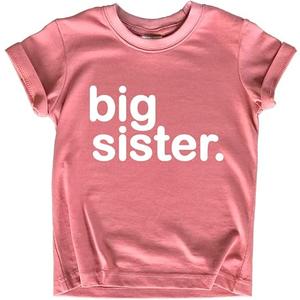 Big Sister Shirt Outfit Announcement Toddler Sibling Reveal 6Y