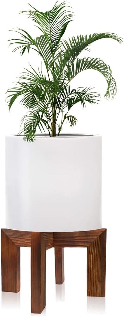 hismocal Wood Plant Stand Indoor/Outdoor for Plants, Large Size Planter Stand Holder,Sturdy and Stable Flower Pot Stand,Fits Most Size Flower Pots In Room(1 Pack)