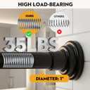 Shower Curtain Rod 1" Diameter 17-89inch Heavy Duty Shower Rod Spring Adjustable Tension Curtain Rod Non-Threaded No Drill Stainless Steel Non Slip for Bathroom Window Closet Outdoor Black