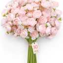 Alupssuc 30Pcs Ranunculus Artificial Flowers Faux Silk Mini Ranunculus, Spring Flowers Artificial Indoor for DIY Bouquets, Bulk Fake Wedding Filler Flowers for Bride Shower Decorations, Shabby Blush