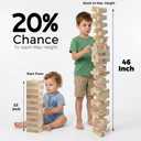 Outdoor Games Large Wooden Tower Stacking Game - 54 Premium Pine Blocks Stack up to 4FT with Custom Rules Board & Heavy Duty Carry Bag - Outdoor Lawn Games for Backyard Parties, Camping, Tailgating