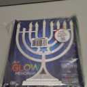 Color Changing Lights Menorah Glow, Rainbow Lights Hanukkah LED Electric Powered by AA or USB Push Button Lighting & Multicolor Display Modes Chanukah Jewish Holiday Party Favors Decor 13" H (White)