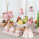 Baby Shower Favors 50 Sets for Guests  1.18oz Acrylic Shot Glasses Bulk with Organza Bags & Thank You Tags  Baby Shower Party Favor for Gender Reveal Party(Pink) (Girl)