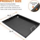 Full-Size Griddle Inserts for Weber Summit 400 Gas Grills, Flat Top Griddle Replacement Parts for Summit E-420 E-450 E-470 S-470, Replace for Weber 67550 Grates
