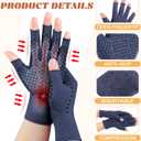 JenPen 6 Pair Arthritis Compression Gloves for Women Men, Fingerless Arthritis Carpal Tunnel Pain Relief Gloves for Rheumatoid Tendonitis Swelling Crocheting Typing Working Daily Use(Mixed Color,L)