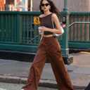 Women Off Shoulder Tops Sleeveless Shirts Y2K Going Out Crop Tank Top Brown (Brown, M)
