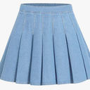 SCKTOO Womens Girl High Waisted Pleated Tennis Skirt School A-Line Skater Skirts with Lining Shorts Size M