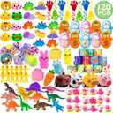 120 Pcs Easter Egg Fillers, Kids Party Favors, Small Toys Classroom Prizes Goodie Bags Stuffers Treasure Box Toys