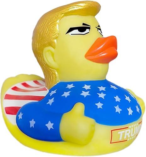 Nuwani Donald Trump Rubber Ducks for Jeep Dashboard - 4 inch Patriotic Self-Recovering Bath Toy, Funny Gag Gift for Baby Shower, Family Party & Kids Birthday, Pack of 8