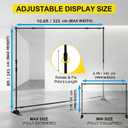 Backdrop Stand 10x8ft(WxH), Portable Photo Studio Background Stand Support Kit with Carrying Bag, Height Adjustable Banner Stand for Party, Wedding, Step and Repeat Stand for Photo Booth