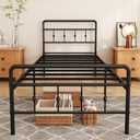 16 Inch Twin XL Bed Frames with Headboard and Footboard, Heavy Duty XL Twin Metal Slats Support Mattress Foundation, No Box Spring Needed, Easy Assembly (Victorian)