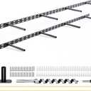 2pcs Floating Shelf Bracket Heavy Duty,Decorative Floating Shelf Hardware Hidden Black Metal Fireplace Mantel Brackets (43"X8"X1.0" with Tools)