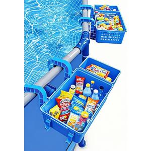 2025 Upgrade 2 Sets of Poolside Storage Baskets with Cup HoldersPool AccessoriePool StuffAbove Ground Pool Accessories Fit for Most Above Ground Pool