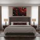 ChaudArt Glamorous Red and Black Marble with Gold Accents Wall Decor for Luxe Lounge Evoking Opulent Elegance, 36"L x 24"W
