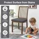 CALBODE Waterproof Seat Covers for Dining Room Chairs Set of 4 with Stretch Bench Slipcover Jacquard Chair Covers Removable Washable Kitchen Chair Seat Cushion Protector(Dark Gray, 5 PCS)