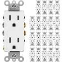 BESTTEN 20 Pack 15 Amp Decor Electrical Wall Outlet Receptacle, Non-Tamper-Resistant, 15A/125V/1875W, for Residential and Commercial Use, UL Listed, White